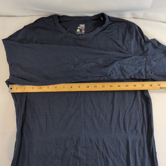 True North Wool Rich Blend 87% Merino Long Sleeve Shirt Navy Blue Men S Small - Picture 9 of 11